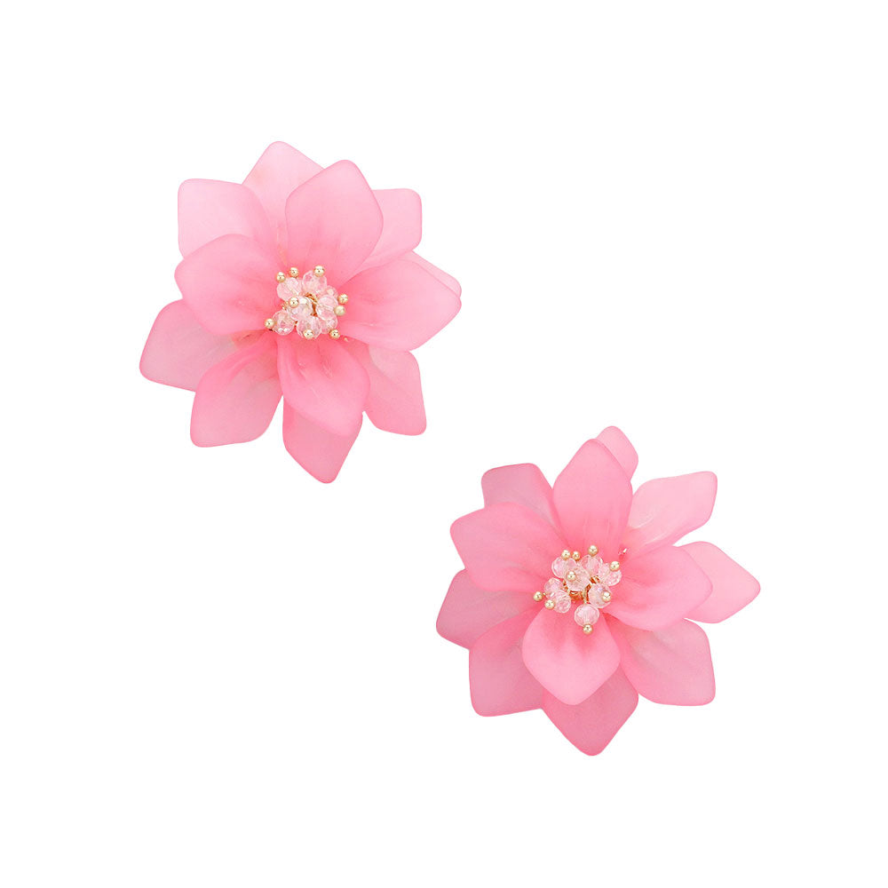 Pink Resin Flower Earrings, are fun handcrafted jewelry that fits your lifestyle, adding a pop of pretty color. Enhance your attire with these vibrant artisanal earrings to show off your fun trendsetting style. Great gift idea for your Wife, Mom, your Loving one, or any flower lover or family member.