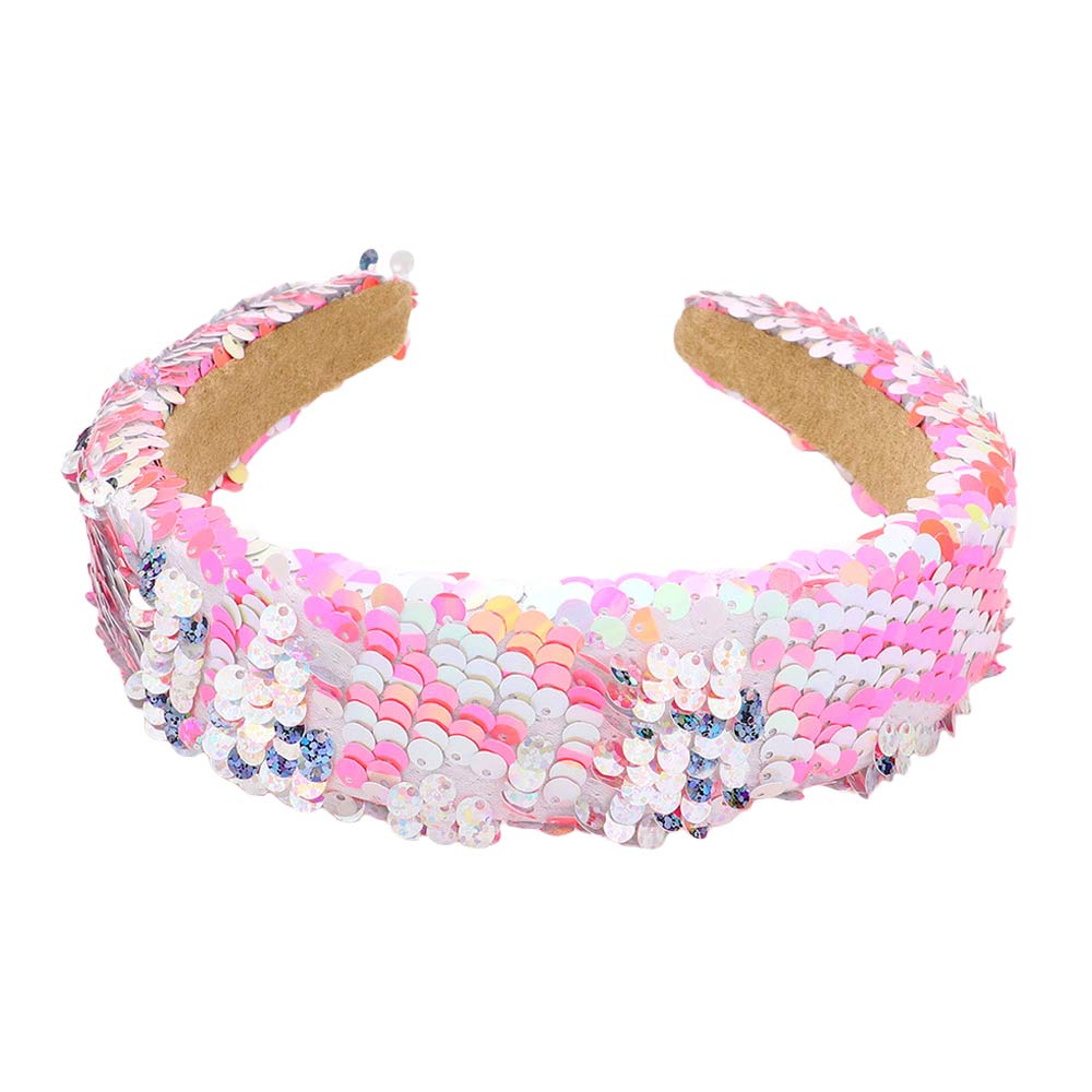 Pink Reversible Hologram Sequin Headband, create a natural & beautiful look while perfectly matching your color with the easy-to-use sequin headband. Push your hair back and spice up any plain outfit with this headband! Be the ultimate trendsetter & be prepared to receive compliments wearing this chic headband with all your stylish outfits!