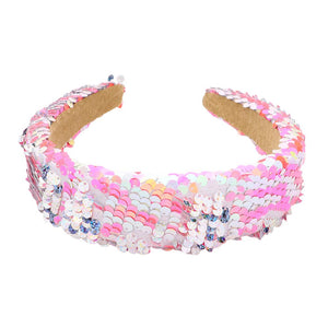 Pink Reversible Hologram Sequin Headband, create a natural & beautiful look while perfectly matching your color with the easy-to-use sequin headband. Push your hair back and spice up any plain outfit with this headband! Be the ultimate trendsetter & be prepared to receive compliments wearing this chic headband with all your stylish outfits!