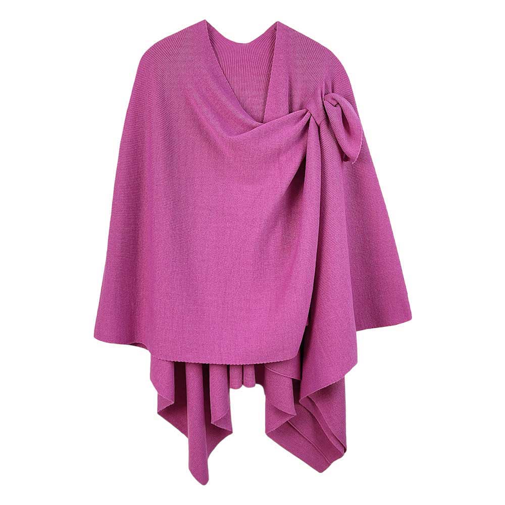 Pink Shoulder Strap Solid Ruana Poncho, with the latest trend in ladies outfit cover-up! the high-quality bling border solid neck poncho is soft, comfortable, and warm but lightweight. Stay protected from the chilly weather while taking your elegant looks to a whole new level with an eye-catching, luxurious outfit women! 