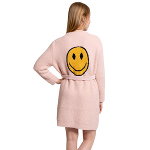 Pink Smile Accented Side Pocket Belt Robe, is beautifully designed with a smile theme. Perfect for after stepping out of the shower or just to wear whilst getting ready for the day. Comfortable, and stylish that a woman could ask for in a robe. This pocket belt robe is a fantastic gift for friends, family, or even yourself!