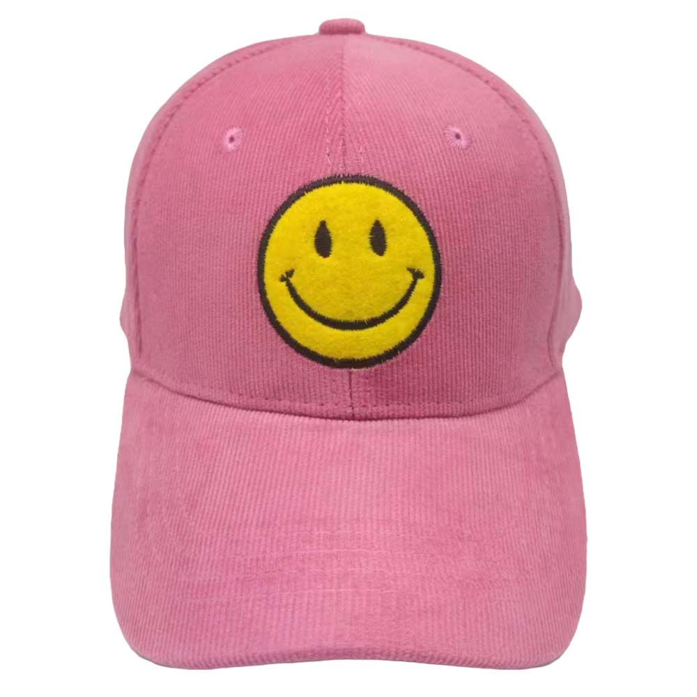 Pink Smile Pointed Corduroy Baseball Cap, is an essential for any fashionista's wardrobe. Its soft corduroy texture and adjustable fit add a comfortable style for any occasion. Perfect for everyday wear or a night out, this cap is sure to make any outfit pop. A perfect gift for your friends and family.