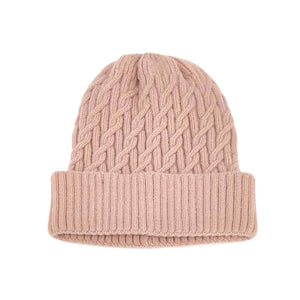 Pink Solid Braided Knit Beanie Hat, wear this beautiful beanie hat with any ensemble for the perfect finish before running out the door into the cool air. An awesome winter gift accessory and the perfect gift item for Birthdays, Christmas, Stocking stuffers, Secret Santa, holidays, anniversaries, etc. Stay warm & trendy!