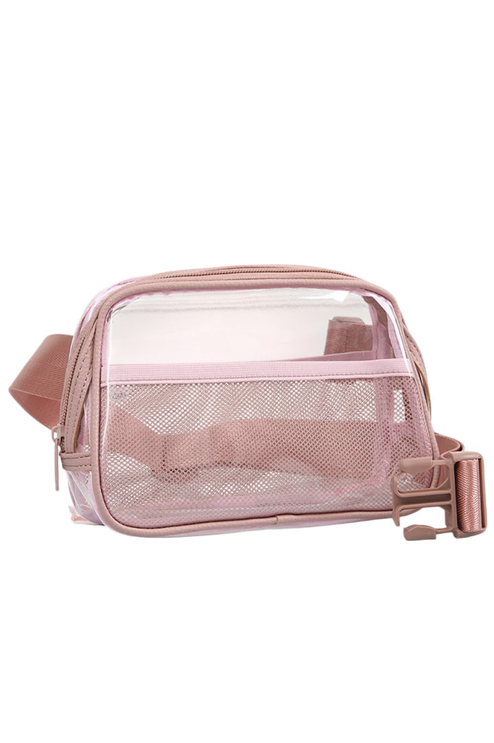 Solid Color Trim Clear Waist Crossbody Bag combines practicality with modern style. Its transparent design allows for easy visibility of contents, while the solid color trim adds a sleek, polished finish. Designed for hands-free convenience, it secures comfortably around the waist, making it ideal for travel, events, or daily use where quick access and security are essential. Durable materials ensure long-lasting wear without compromising on lightweight comfort.