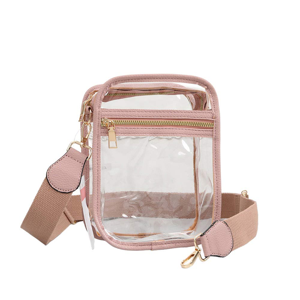 Pink Solid Faux Leather Transparent Rectangle Crossbody Bag is sophisticated and stylish. Crafted with durable, high-quality faux leather, it features a transparent rectangular shape for a chic look. Carry it to your next dinner date or social event to add a touch of elegance. Perfect Gift for fashion enthusiasts.