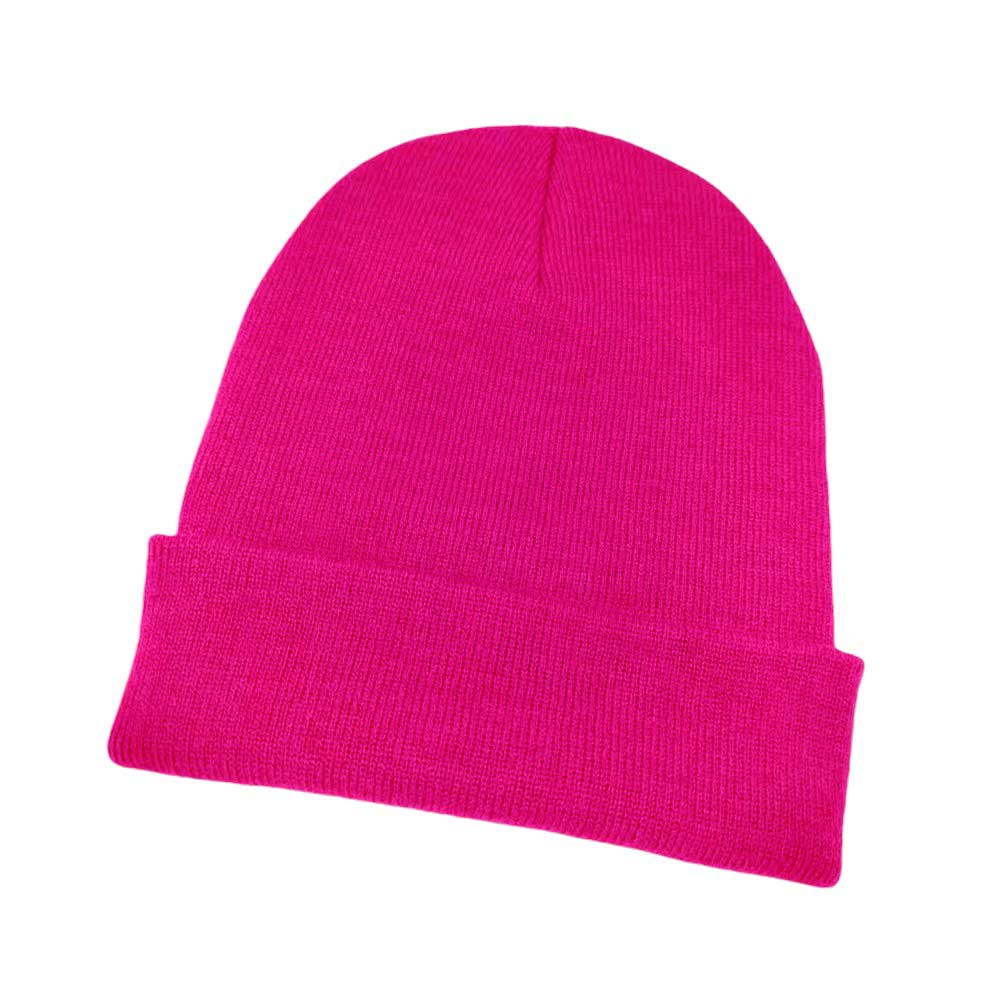 Pink Solid Knit Beanie Hat, Stay warm and stylish with this classic piece. Made from high-quality yarn, this beanie is designed to keep you comfortable in colder weather conditions. Its snug fit provides optimal heat retention to keep you insulated. Available in a range of colors, this beanie is perfect for winter weather.