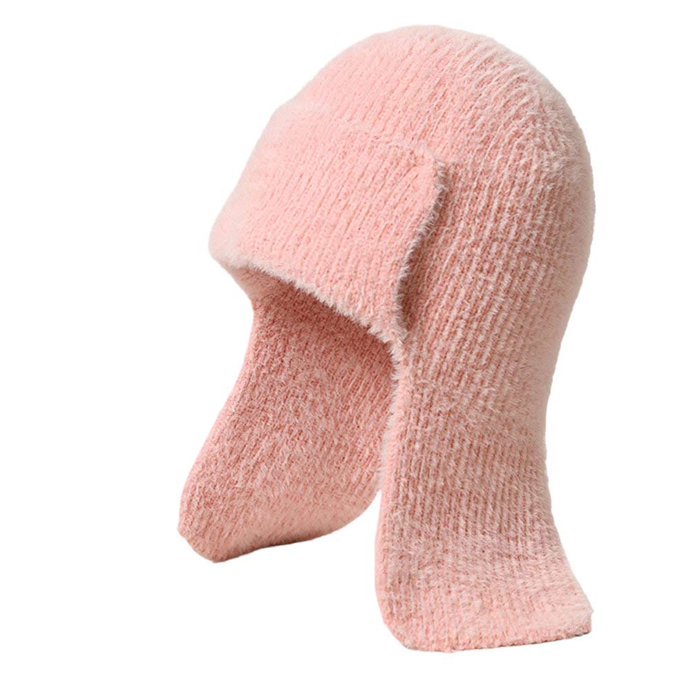 Pink Solid Knit Trapper Hat, wear this beautiful trapper hat with any ensemble for the perfect finish before running out the door into the cool air. An awesome winter gift accessory and the perfect gift item for Birthdays, Christmas, Stocking stuffers, Secret Santa, holidays, anniversaries, Valentine's Day, etc.
