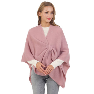Solid Knitted Basic Cape
