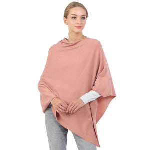 Pink Solid Poncho, with the latest trend in ladies' outfit cover-up! the high-quality knit solid poncho is soft, comfortable, and warm but lightweight. It's perfect for your daily, casual, party, evening, vacation, and other special events outfits. A fantastic gift for your friends or family.
