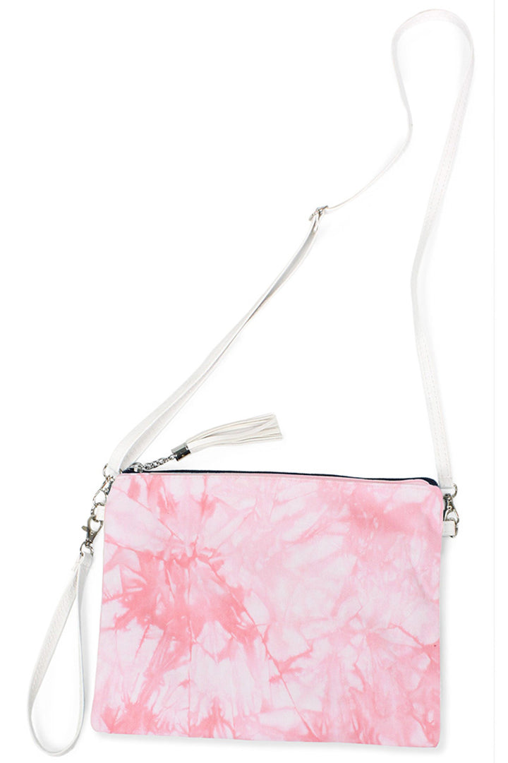 Tie Dye Print Crossbody Clutch Bag combines vibrant, artistic design with practical functionality. Expertly crafted, it features a distinctive tie-dye pattern that adds a bold statement to any outfit. Its crossbody strap offers comfortable, hands-free wear, while the compact clutch size provides just enough space for essentials. Perfect for those seeking a stylish yet convenient accessory for everyday use or special occasions. 