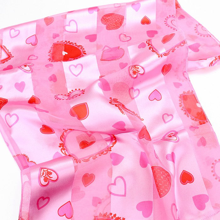 6PCS Silk Feel Satin Striped Heart Pattern Print Scarves, Accent your look with this soft, highly versatile scarf. Great for daily wear in the cold winter to protect you against chill, classic infinity-style scarf. Perfect Gift for Wife, Mom, Birthday, Holiday, Anniversary, Fun Night Out, Valentine's Day Gift.