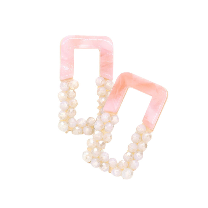 Be the envy of your friends with these unique "rectangle earrings" that make the perfect jazzy accessory for any outfit. Crafted from celluloid acetate and faceted beading, they make a statement without saying a word! Perfect Birthday Gift, Anniversary Gift, Christmas Gift, Regalo Navidad, Regalo Cumpleanos