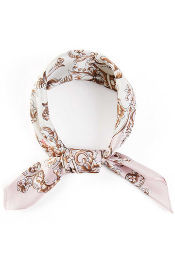 Pink Elevate your accessory game with this stunning Baroque Pattern Print Bandana Scarf. Crafted from 100% lightweight polyester, this versatile 27.5" x 27.5" square scarf features an intricate baroque design that adds sophistication to any outfit. Perfect for all seasons, the silky fabric drapes beautifully around your neck, as a headwrap, or styled into your hair. Whether you're dressing up a casual look or adding polish to formal wear, this timeless pattern works year-round. The generous square size offe