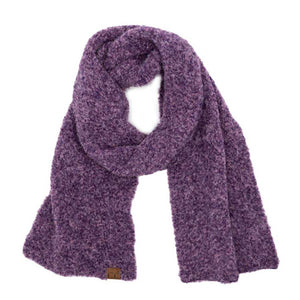 Purple C.C Mixed Color Boucle Scarf, is crafted from a luxurious blend of soft acrylic and wool materials. A fashionable accessory for any wardrobe, Its stylish looped texture features multicolored accents, providing a unique and eye-catching look. The scarf's lightweight design ensures comfort and warmth all season long.