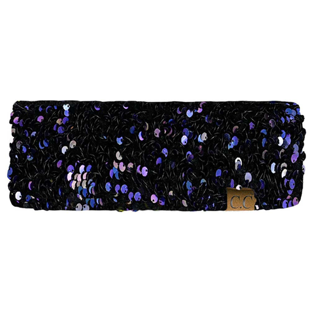 Purple C.C Sequin Headwrap, Look no further than this for a sophisticated, glitzy style. Featuring a sparkling sequin design and stretchy material, this headwrap is comfortable and fashion-forward. Perfect for wearing on any occasion, it will make you different from the crowd. Perfect winter gift idea for fashion-loving ones.