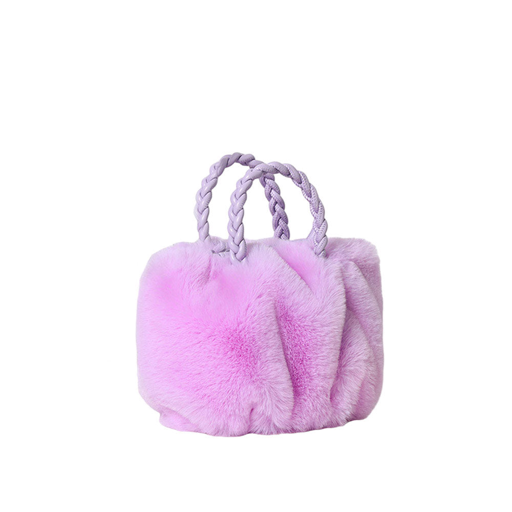 Purple Faux Fur Tote Crossbody Bag, is perfect to carry all your handy items with ease. This faux fur tote bag features a top zipper closure for security that makes your life easier and trendier. It's very easy to carry with your hands. This is the perfect gift idea for a holiday, Christmas, anniversary, Valentine's Day, etc.