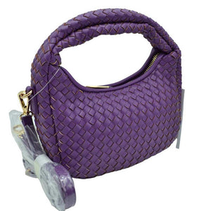 Purple Faux Leather Woven Patterned Top Handle Tote Shoulder Bag, is a comfortable way to carry all your daily necessities. Featuring top handles, it's perfect for carrying over the shoulder, and its design ensures that it stands out from other handbags.  This tote bag is a practical and fashionable choice for the summer.