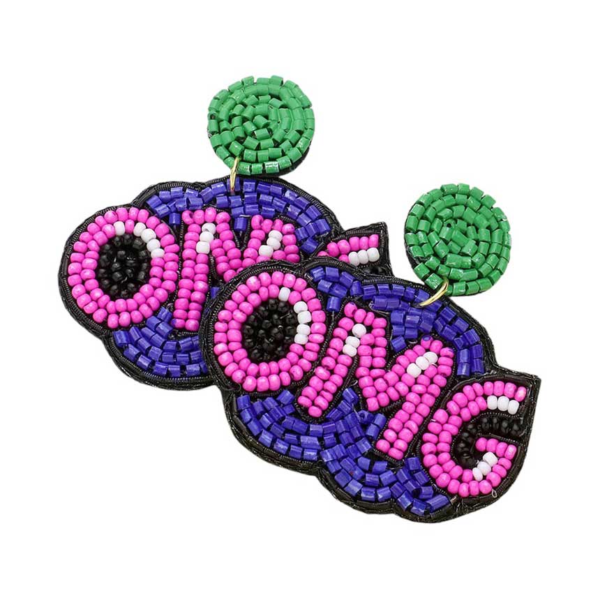 Pink Felt Back OMG Message Seed Beaded Dangle Earrings add a touch of whimsy to your outfit. With their playful "OMG" message, they're sure to be a conversation starter. Handcrafted with seed beads, their felt back provides a comfortable fit. Perfect for adding a unique and fun touch to any ensemble.