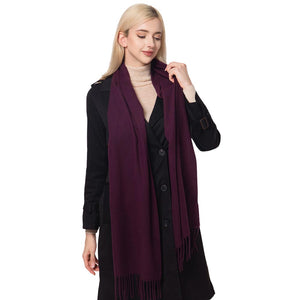 Purple Gorgeous Solid Oblong Scarf, is delicate, warm, on-trend & fabulous, and a luxe addition to any cold-weather ensemble. This scarf combines great fall style with comfort and warmth. It's a perfect weight and can be worn to complement your outfit or with your favorite fall jacket. Perfect gift for any occasion.