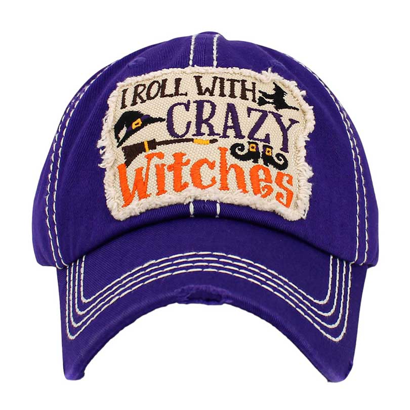 Orange I Roll With Crazy Witches Message Hat Broom Shoes Pointed Vintage Baseball Cap, is the perfect accessory for any witch-loving fashionista. The pointed hats are the perfect mix of fun and fashion. This Baseball Cap is the perfect outfit for any holiday. It's an excellent gift for your friends, family, or loved ones.