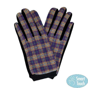 Purple Plaid Smart Touch Gloves, are perfect for winter outdoor activities. With their special plaid pattern, they use conductive fabric on their index fingers and thumbs to offer responsive touch capabilities. Perfect for winter sports and activities, their lightweight, breathable design ensures comfort and warmth.