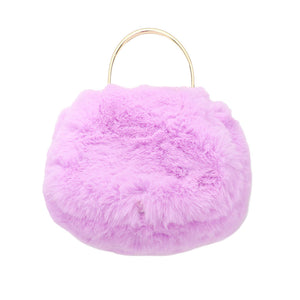 Purple Solid Faux Fur Tote Crossbody Bag. This high quality Tote Crossbody Bag is both unique and stylish. Suitable for money, credit cards, keys or coins many more things, light and gorgeous. perfectly lightweight to carry around all day. Look like the ultimate fashionista carrying this trendy faux fur Tote Crossbody Bag!
