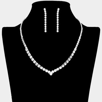 Madeline Love Silver Round Rhinestone Necklace - Jewelry