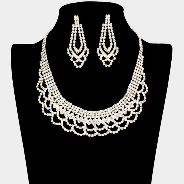 Madeline Love Gold CZ Square Stone Detailed Fringe Necklace - Jewelry