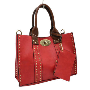 Red Faux Leather Top Handle Tote Bag With Purse, is a stylish and durable bag made of high-quality faux leather. Its spacious top handle design allows for comfortable carrying and the detachable purse adds extra convenience. The bag is designed to last for years to come. Perfect gift for family members on any day.