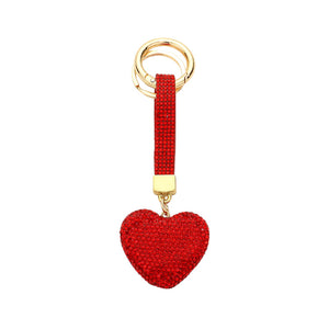 Red Bling Heart Keychain, is beautifully designed with a heart-themed stone design that will make a glowing touch on one's heart whom you care about & love. Crafted with durable materials, this accessory shines and sparkles. It's an excellent gift for your loved ones to make their moment special.