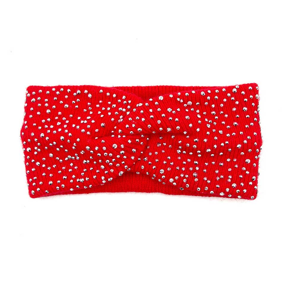 Red Bling Knot Earmuff Headband, is designed to keep you warm and stylish. Crafted from a comfortable material blend, this headband is lightweight and offers superior insulation against cold temperatures. The eye-catching knot bling detail adds a touch of style to any winter outfit. Perfect winter gift idea.