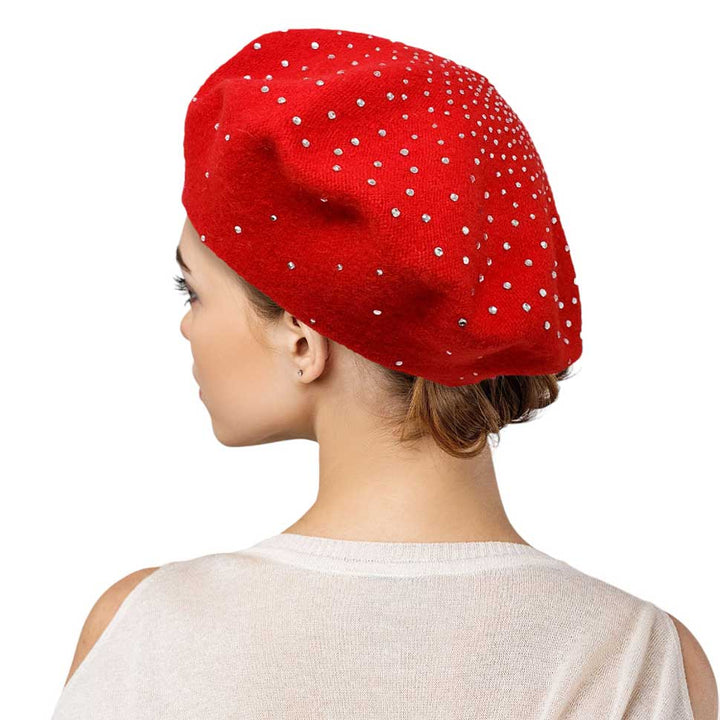 Red Bling Solid Beret Hat, stay fashionable in any season with this stylish beret hat. Get stylish with this one-of-a-kind piece today! This is the perfect hat for any stylish outfit or winter dress. Perfect gift item for Birthdays, Christmas, Stocking stuffers, holidays, anniversaries, Valentine's Day, etc.