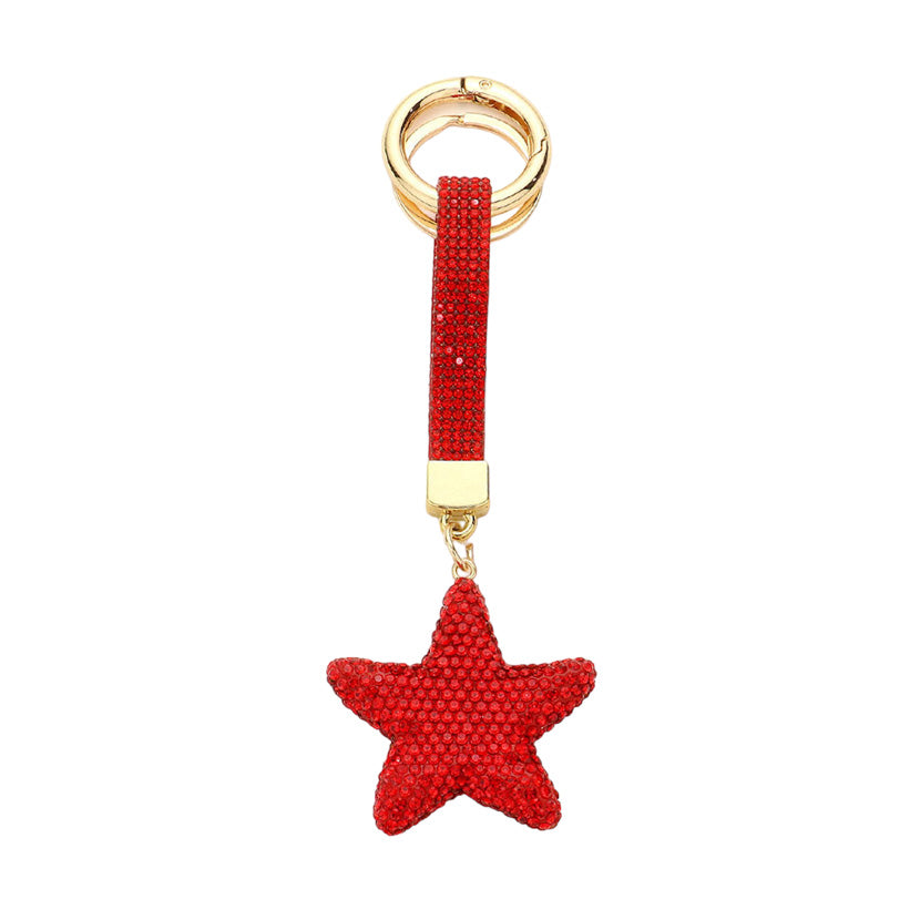 Red Bling Star Keychain, is beautifully designed with a Star-themed stone design that will make a glowing touch on one's Star whom you care about & love. Crafted with durable materials, this accessory shines and sparkles. It's an excellent gift for your loved ones to make their moment special.