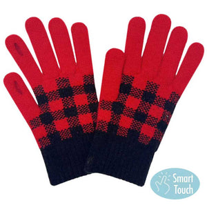 Red Buffalo Check Smart Touch Gloves, Stay warm and connected with these. These gloves are designed to keep you comfortable. Utilizing fingertip capacitive touch technology, these gloves provide full dexterity and control of your device so you never have to worry about interrupted use.