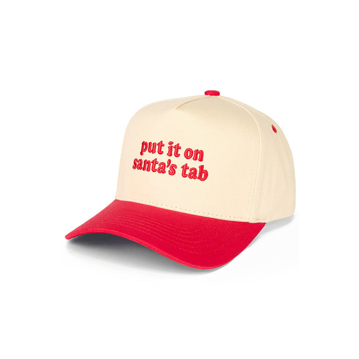 Bring holiday cheer wherever you go with the C.C “Put It On Santa’s Tab” Christmas Trucker Hat, crafted from 100% cotton for a soft, breathable feel. Featuring festive embroidered lettering and an adjustable snapback design, it’s the perfect playful accessory for celebrating the season in comfort and style.