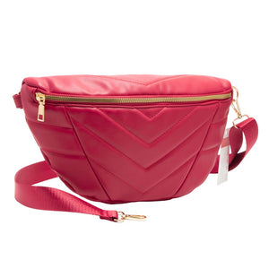 Red Chevron Patterned Solid Sling Bag, is a stylish and versatile accessory. Its adjustable shoulder strap allows for comfortable wear, while the compact size is perfect for carrying your essentials like your phone, wallet, keys, and more. Perfect gift for traveler friends, fashion-forwarded family members, and friends. 