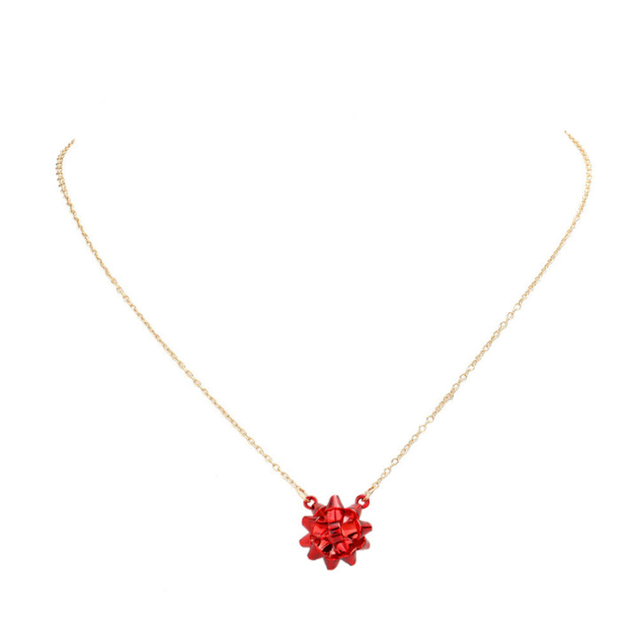 Red Christmas Gift Bow Pendant Necklace, is beautifully designed with a bow theme that will make a glowing touch on everyone. Fabulous fashion and sleek style add a pop of pretty color to your attire. Perfect gift accessory for especially Christmas to your friends, family, and the persons you love and care about.