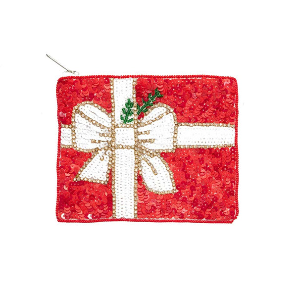 Red Christmas Gift Sequin Beaded Mini Pouch Bag, Be the ultimate fashionista while carrying this trendy themed mini pouch bag! Add the perfect luxe to your Christmas attire with it. This is the perfect gift for Christmas, especially for your friends, family, and the people you love and care about.