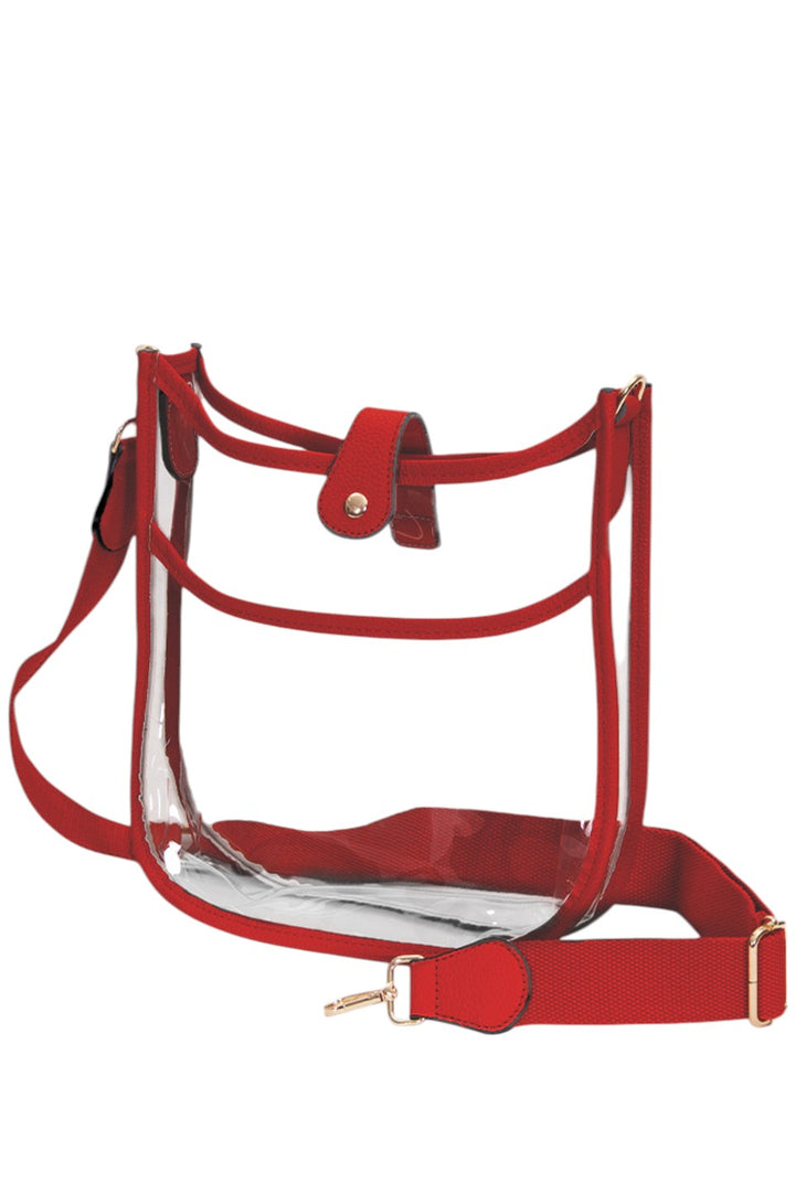 Clear Stadium Concert Crossbody Bag is expertly crafted to comply with strict venue security policies, featuring a fully transparent design for quick inspection. Its lightweight, durable construction ensures comfort and longevity, while the adjustable crossbody strap provides a secure, hands-free fit. Perfectly sized to hold essentials like tickets, phones, and wallets, this bag combines practicality with convenience for seamless access at concerts and stadium events.