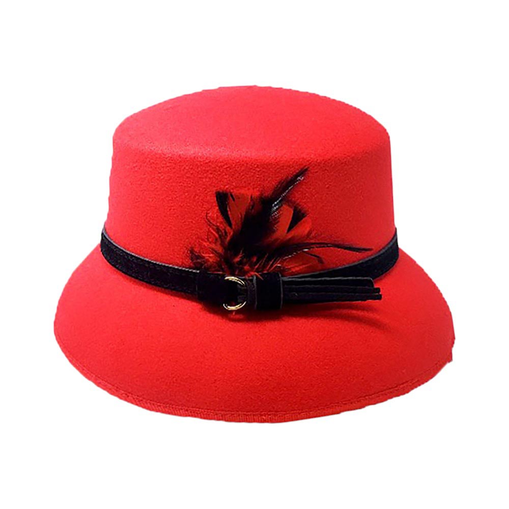 RedFeather Pointed Felt Hat, is perfect for any occasion. Crafted from blended material, this hat features a stunning feather point design and a comfortable inner lining that will keep you warm and stylish. It ensures a secure fit making it a nice gift choice for those you care about. Look sharp in this classic hat.