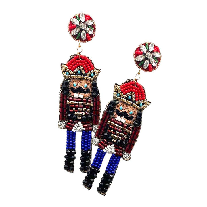 Red Felt Back Beaded Christmas Soldier Nutcracker Earrings, are fun handcrafted jewelry that fits your lifestyle, adding a pop of pretty color. Enhance your attire with these vibrant artisanal earrings to show off your fun trendsetting style. Great gift idea for your Wife, Mom, your Loving one, or any family member.