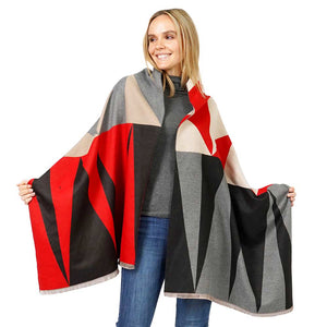 Red Geometric Patterned Pashmina Scarf, is delicate, warm, on-trend & fabulous, and a luxe addition to any cold-weather ensemble. This geometric-patterned scarf combines great fall style with comfort and warmth. Perfect gift for birthdays, holidays, or any occasion.