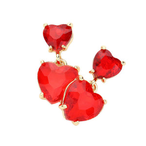Red Heart Stone Cluster Dangle Earrings, Expertly crafted with a cluster of heart-shaped stones, our dangle earrings showcase timeless elegance. Hand-selected for their flawless quality, these earrings effortlessly elevate any outfit with their delicate charm. Perfect for any occasion, or giving an exquisite gift.