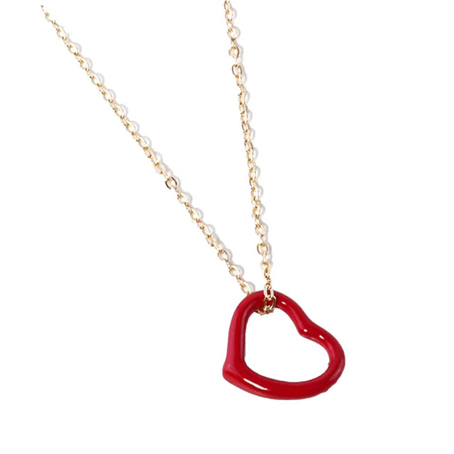 Red Open Heart Pendant Necklace embodies timeless elegance through its minimalist design. Expertly crafted, the open heart motif symbolizes affection and openness, making it a meaningful gift or a personal statement piece. Its lightweight construction ensures comfortable wear, while the polished finish adds a refined touch that enhances both casual and formal ensembles. This necklace seamlessly combines style and sentiment, providing a versatile accessory that complements any jewelry collection. 