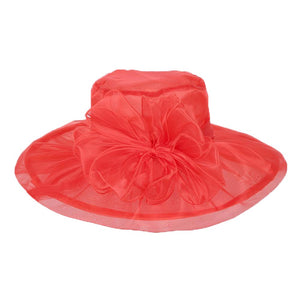 Red Organza Bow Wide Brim Hat, is an elegant and high fashion accessory for your modern couture. This hat will be perfect for  Tea Parties, Evening Wear, Ascot, Races, Photo Shoots, etc. It perfect choice as a gorgeous gift for a mother, sister, grandmother, wife, daughter, or girlfriend on Birthday or at Christmas.