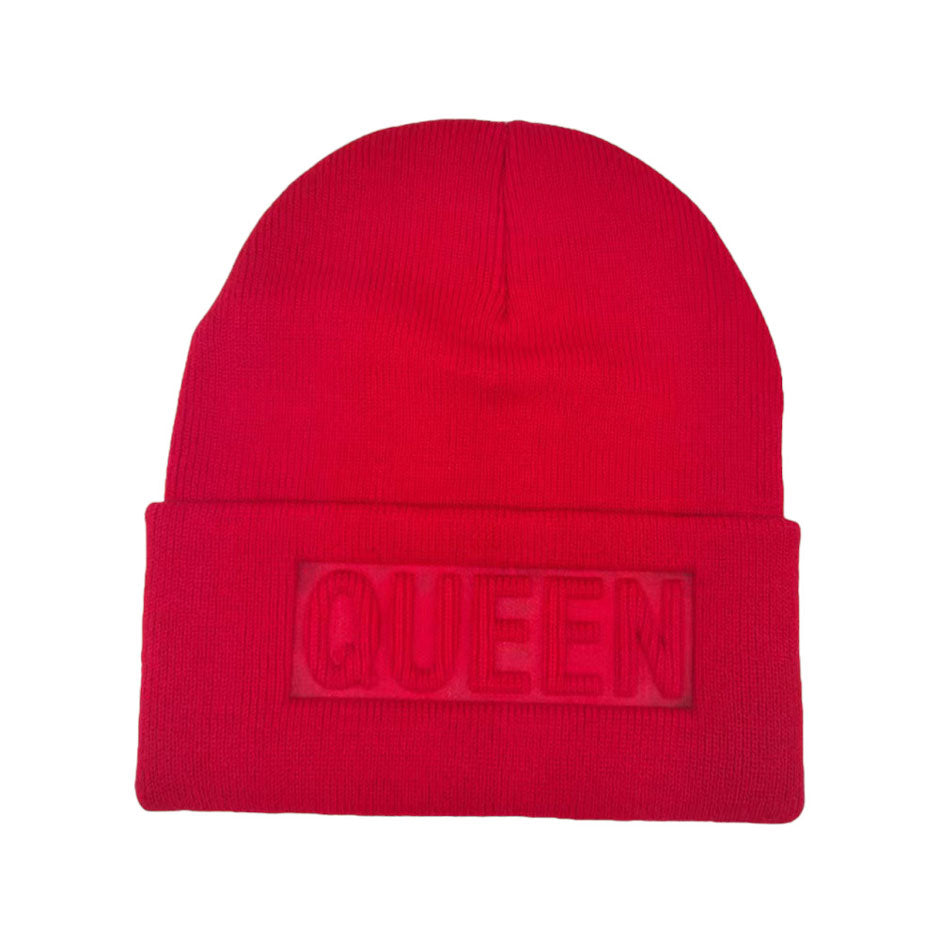 Red Queen Message Solid Knit Beanie Hat, wear this beautiful beanie hat with any ensemble for the perfect finish before running out the door into the cool air. With a simple but stylish design, this beanie is the perfect accessory to complete any outfit. The perfect gift item for Birthdays, Christmas, Secret Santa, etc.