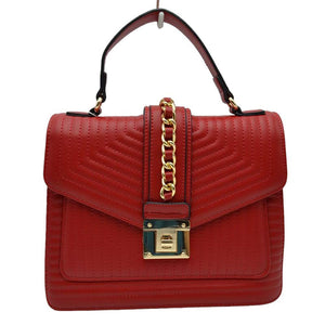 Red Quilted Faux Leather Top Handle Crossbody Tote Bag, is the perfect accessory for any outfit. This contemporary bag is made with high-quality quilted faux leather, this stylish tote bag features a top handle, a crossbody strap, and a spacious interior. Perfect gift choice for family members and friends on any occasion.