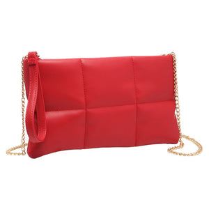 Red Quilted Solid Faux Leather Crossbody Bag, Crafted with high-quality faux leather, this bag is both stylish and highly resistant to wear and tear. Its adjustable strap and sleek quilted pattern make it comfortable and fashionable. Wear it for any occasion. Nice gift item to family members and friends on any occasion.