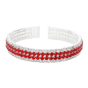 Red Rhinestone Pave Cuff Evening Bracelet, this sparkling bracelet is perfect for special occasions. This evening bracelet will make any outfit exclusive. It looks so pretty, bright, and elegant on any special occasion. This is the perfect gift, especially for your friends, family, and the people you love and care about.