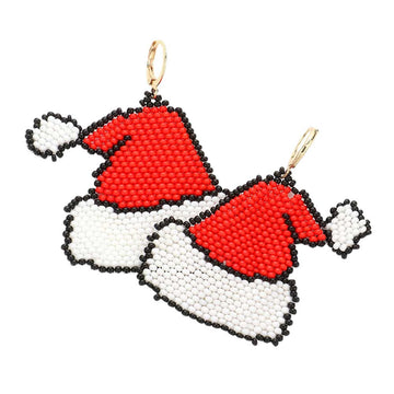 Red Seed Beaded Santa Hat Dangle Lever Back Earrings, are fun handcrafted jewelry that fits your lifestyle, adding a pop of pretty color. This pretty & tiny earring will surely bring a smile to one's face as a gift. This is the perfect gift for Christmas, especially for your friends, family, and the people you love.